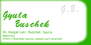 gyula buschek business card